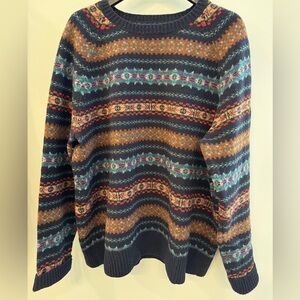 J. Crew Men's Fair Isle Sweater 100% Wool Size XL